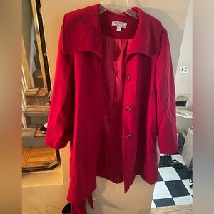 Simonton Says Vibrant Red Trench Coat